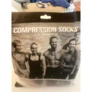 Charmking Compression Socks Unisex L XL 6 Pair‎ NIP Black